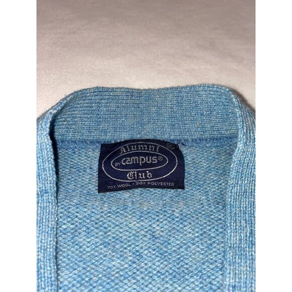 Vintage Kurt Cobain-Inspired Blue Cardigan Sweater With Button Closure Wool Larg - Picture 7 of 8